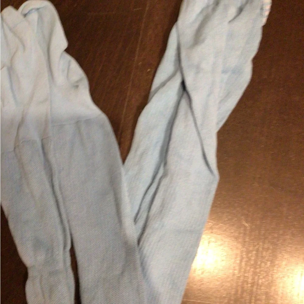 NEW! Los Angeles Apparel Light Blue Ribbed Thigh-High Socks